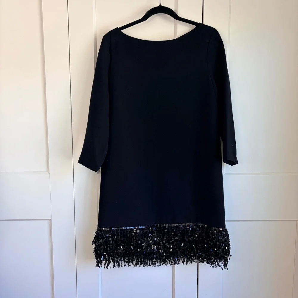 Kate Spade Black Sequin Fringe Dress | S